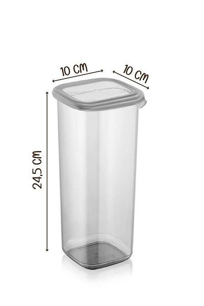 Kitchen Life Set of 9 Square Square Food Storage Containers with Jumbo Size Label 1750 ml - Hard Lid Large Jar