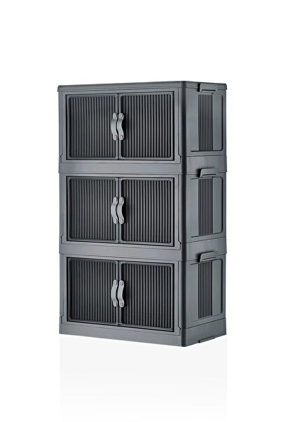 Kitchen Life 3'lü Portatif Istiflenebilir Tekerleksiz Organizer Dolap - Plast...