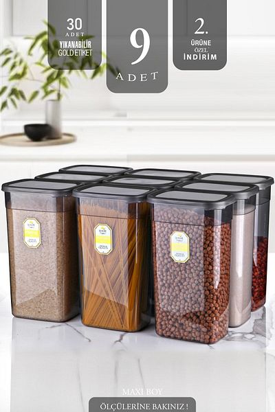 Kitchen Life Anthracite Moly Rectangular Storage Container Set 3200ml