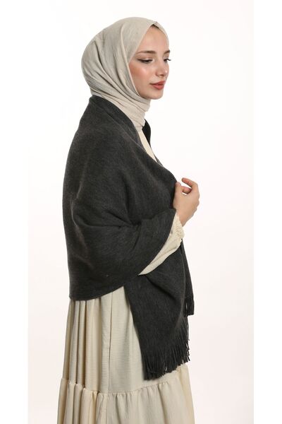eslem butik Double Sided Plain Winter Shoulder Shawl