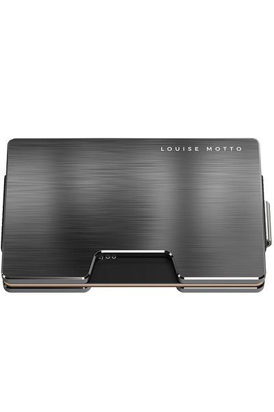 Louise Motto Cardx - Detroit - Μινιμαλιστικό πορτοφόλι και θήκη κάρτας νέας γενιάς - Rfid, αποσπώμενο κλιπ Unisex (ΓΚΡΙ)