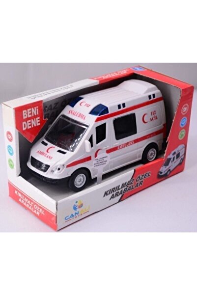 Brother Toys Lighted Musical Self-Walking 112 Written Toy Ambulance Domestic Production 20 Cm.