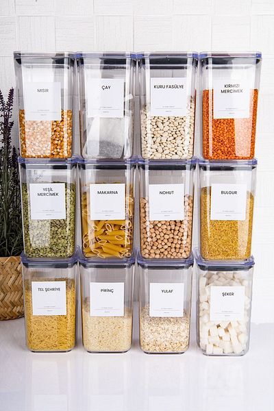 Home 12-piece Food Set - 1200 Ml Mica Storage Container with Vacuum Lid and Label