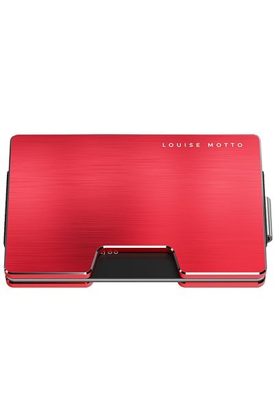 Louise Motto Cardx - Detroit - New Generation Minimalist Wallet & Card Holder - Rfid, Removable Clip Unisex (RED)