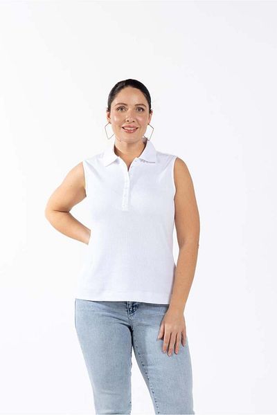 LUOKK Megan Polo Collar Large Size Athlete White
