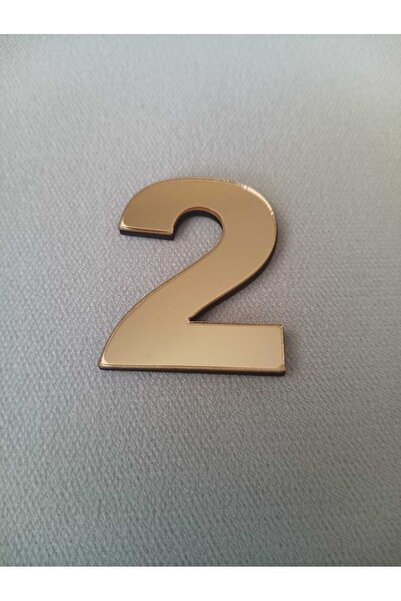 Şirin Lazer KAPI POSTA KUTUSU NUMARASI 2 RAKAMI AYNALI GOLD ALTIN RENGİ PLEKSİ