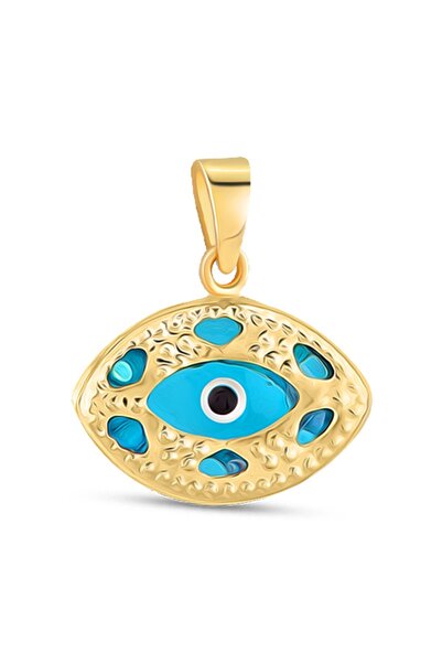 MOOM MÜCEVHERAT 14 Ayar Altın Kolye Nazar Boncuklu Göz Kolye Ucu Göz Desenli ...