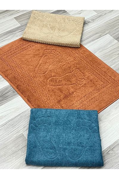 AYHANHOME 3-Piece Towel Set - Footprint Pattern, 100% Cotton, 50X70 cm