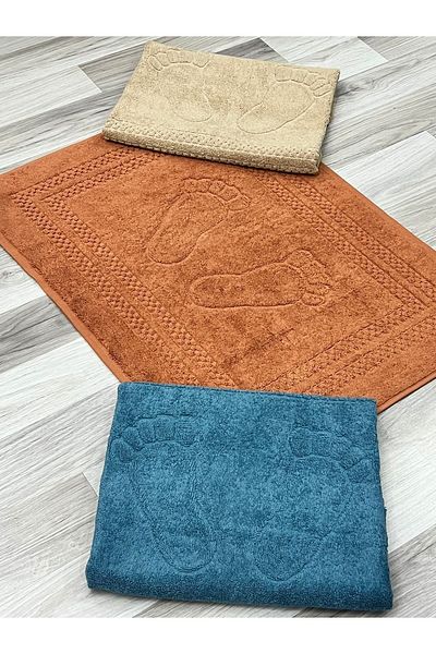 AYHANHOME 3-Piece Towel Set - Footprint Pattern, 100% Cotton, 50X70 cm