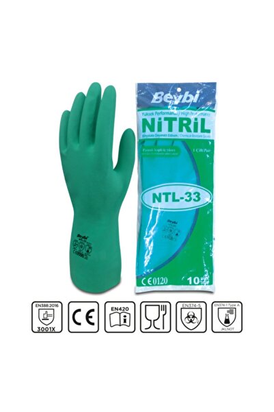 Beybi Ntl-33 Kimasal Nitril Iş Eldiveni 9 Beden 1 Çift
