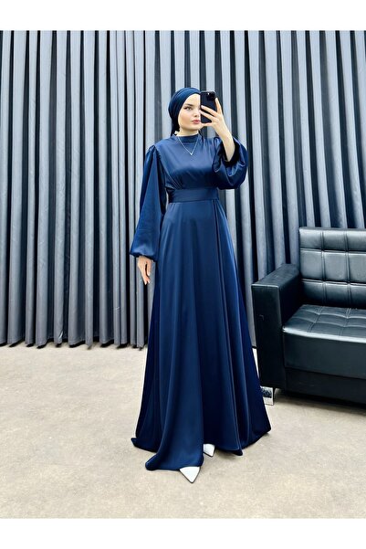 bezenstore SEYYAR KEMERLİ SATEN ELBİSE