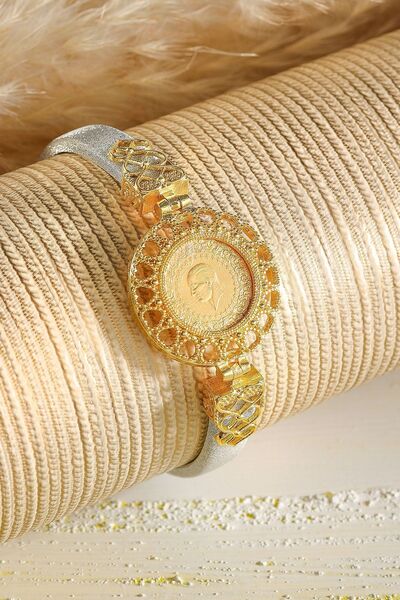 MOOM MÜCEVHERAT Kadın Yeni Tarihli 22 Ayar Çeyrek Altın Bileklik