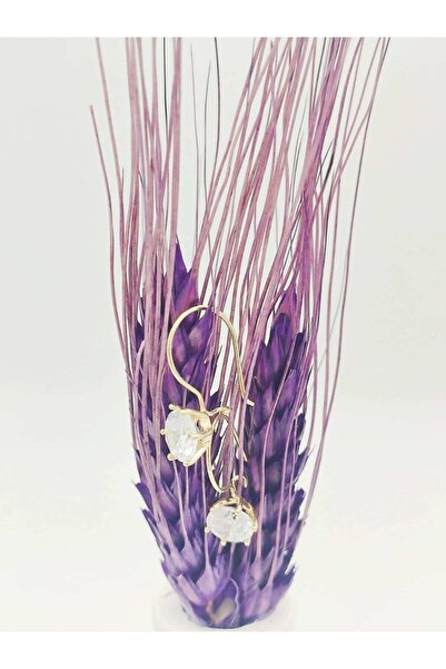 LİSA MÜCEVHERAT Moom Mücevherat Sallantılı Askılı Tek Taş 14 Ayar Yeşil Altın En Büyük Boy Anne Ve Abdest Küpesi