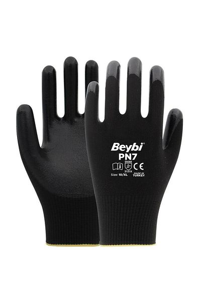 Beybi Pn7 Nitrile Black Work Gloves No: 10 144 Pairs