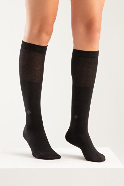 Bonny Silver Knee-Length Women's Black Silver Socks 3 Pack