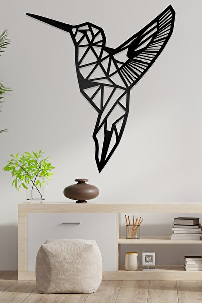 AHWALL Διακοσμητικό Ξύλινο Τραπέζι με Πολυγωνική Φιγούρα Πουλιού