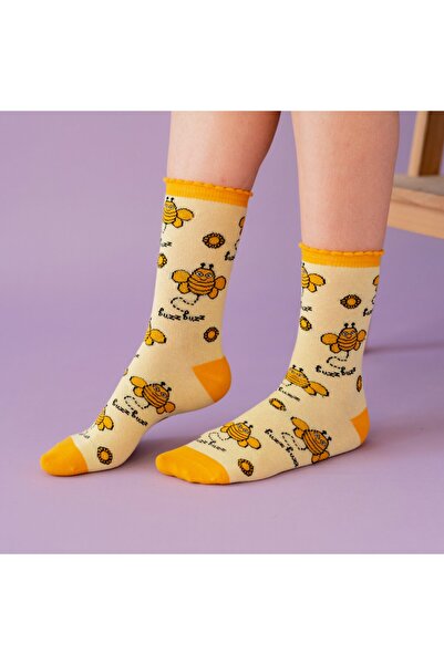 Milk & Moo Women's Socks - Set of 4 Bee Buzz Buzzing