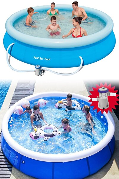 Binbirreyon Bahçe Mega Boy Motorlu Şişme Yüzme Havuzu 305x76cm Filtreli Temiz...