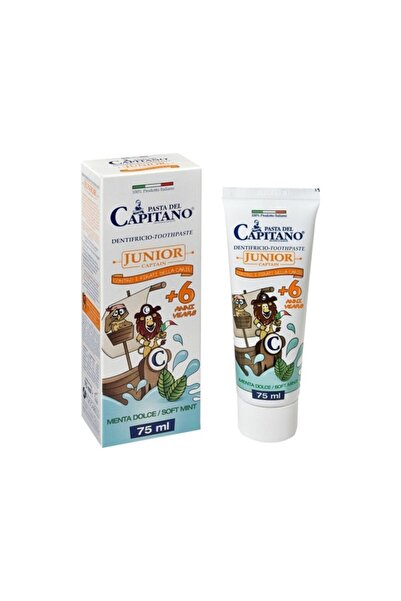 Capitano معجون أسنان للأطفال +6 بنكهة النعناع الخفيفة 75 مل