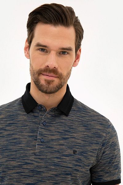 Pierre Cardin Μπλουζάκι Polo Neck Navy Blue Slim Fit