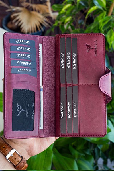 Vianel New York Unisex Claret Red Axel Crazy Leather Portfolio Wallet