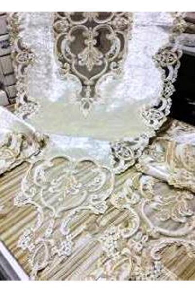 bursa çeyiz 5 Parça Kadife Fransız Güpürlü Salon Takımı