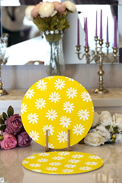 Realhomes 2-комплект цифрового друку з малюнком маргариток на жовтому тлі, де...