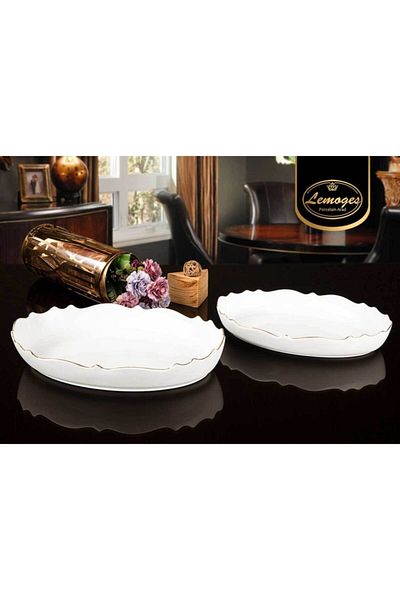 çerçi Lemoges Porcelain Oval Deep Serving Plate