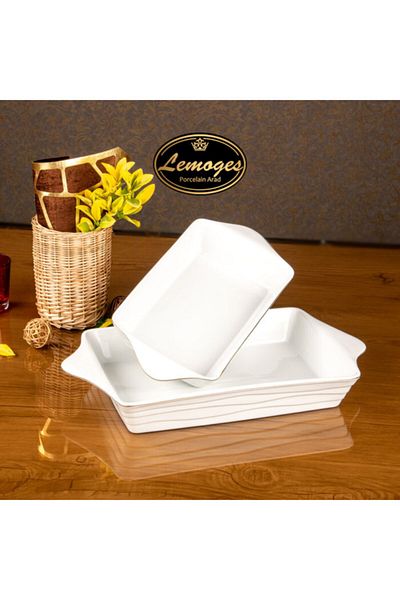 çerçi Lemoges Porcelain Square Deep Serving Plate