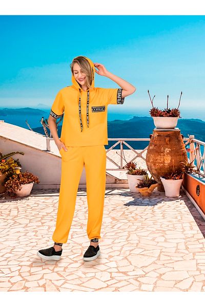 Yellow sweatsuit set shop womens