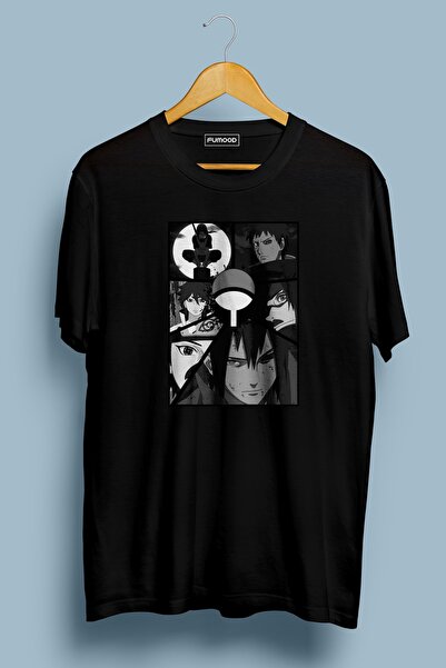 FUWEAR تي شيرت قطني كبير الحجم مطبوع عليه ايتاشي، أوبيتو، ساسكي، مادارا وشاري...