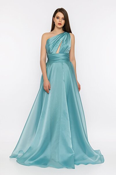 INVIDIA Damla Yaka Tek Omuz Abiye