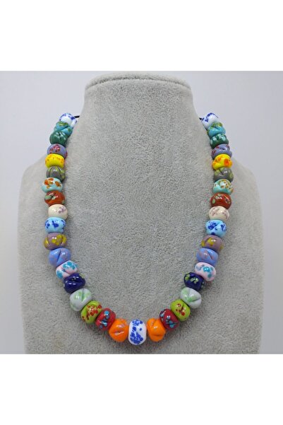 Hanecambaz Vintage Boncuk Kolye El Yapımı Murano Cam