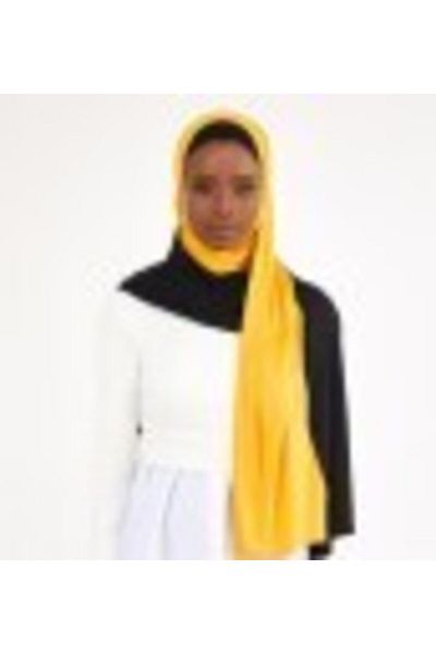 Differenza Two-Color Combed Cotton Shawl Mustard\ Black