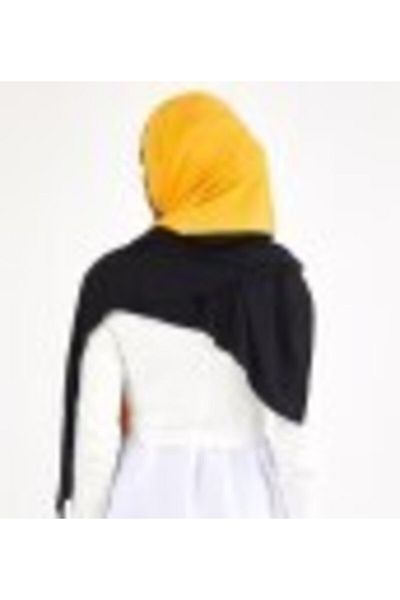 Differenza Two-Color Combed Cotton Shawl Mustard\ Black