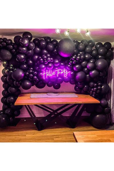 eğlencemarketi Pastel Black Balloon Chain 100 Pieces