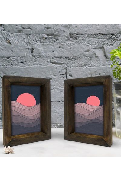 Bk Gift Gift Decorative 2-Piece Natural Solid Wood Frame 15x20cm-30