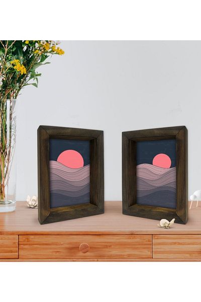 Bk Gift Gift Decorative 2-Piece Natural Solid Wood Frame 15x20cm-30