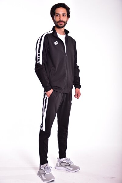 Lotto Men's Tracksuit Black/black-dynamico Camp Suıt Fz Pl-t2593