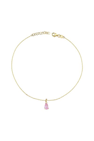 Lilarote Pırlanta Pembe Taşlı Altın Hal Hal Bileklik