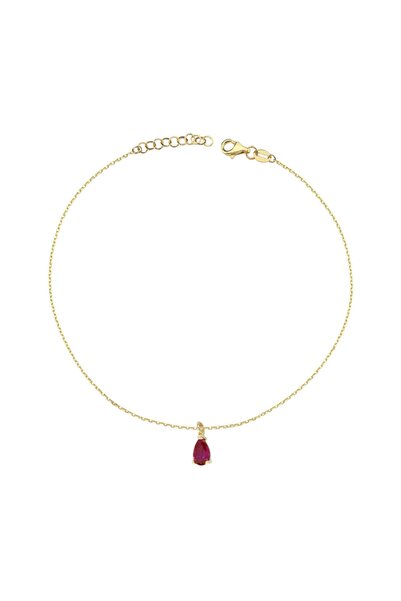 Lilarote Pırlanta Kırmızı Taşlı Altın Hal Hal Bileklik