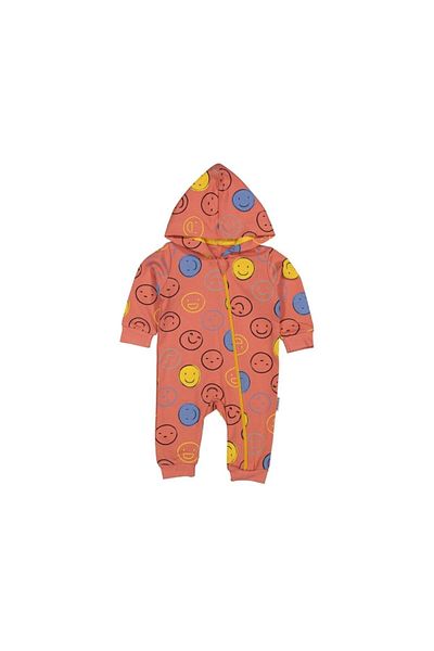 Necix's Emoji Patterned Zippered Jumpsuit 3-6-9 Months