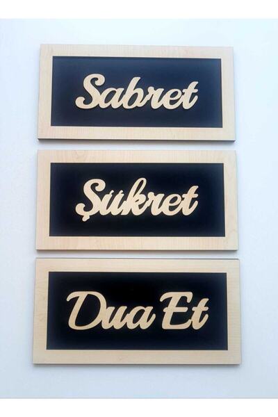 3D Sabret Şükret Dua Et Set 3'lü