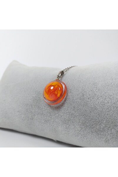 Hanecambaz Turuncu Tasarım Kolye El Yapımı Murano Cam