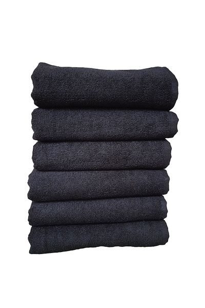 Elmira Textile Συσκευασία 6 Αθλητική Πετσέτα Κομμωτηρίου Χεριών Μικροϊνών που δεν απομακρύνει τη βαφή 50x90