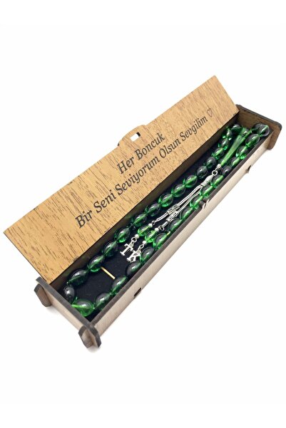 KANUNİ TESBİH Mărgele de rugăciune din lemn acrilic cu scrisoare personalizat...