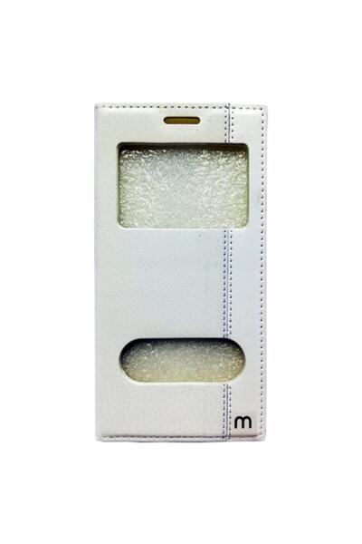 Smart Tech Samsung Galaxy S3 Mini Pencereli Kapaklı Magnum Kılıf Beyaz