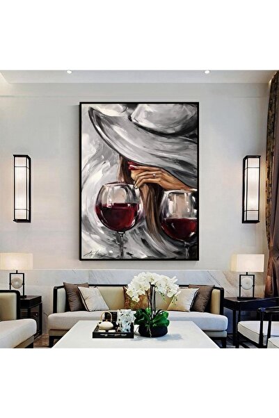 Markazip Gümüş Metal Çerçeveli Kanvas Tablo 70x100cm