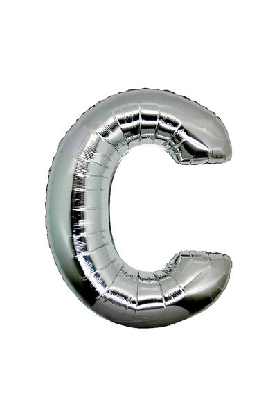 ikm balon Letter C Silver Color Helium Balloon 100 Cm