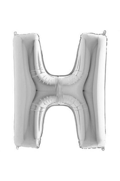 ikm balon Letter H Silver Color Helium Balloon 100 Cm